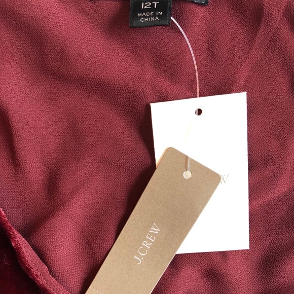 JCrew Faux-Wrap Top in Drapey Velvet Tie Waist - Picture 6 of 8